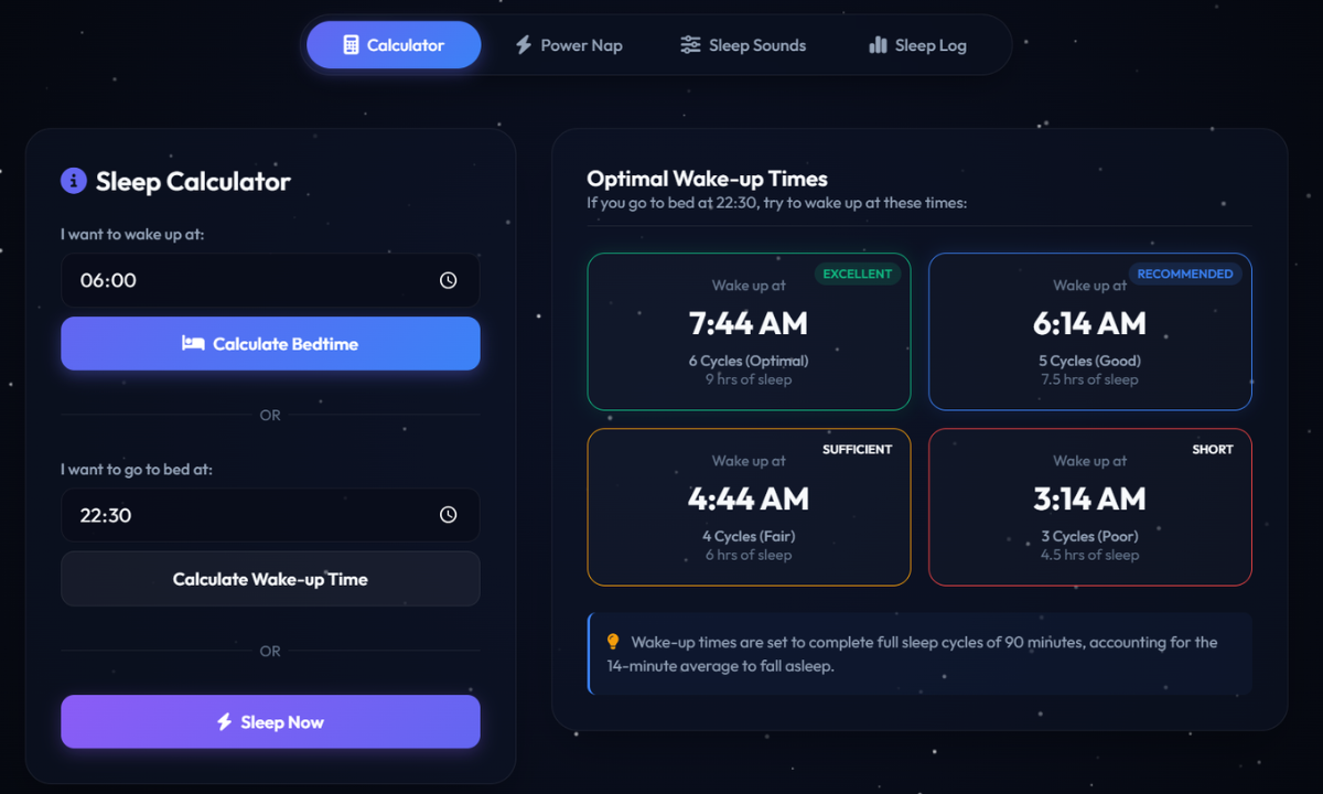 Online Sleep Calculator
